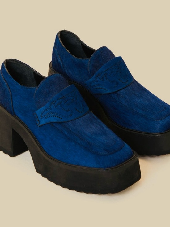 FARM Rio Shoes - Farm Rio Blue Platform Loafer Heels - Size 10 - New in Box